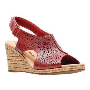 Red wedge sandal